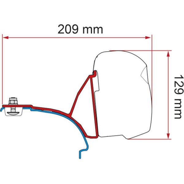 F43 Vw T5/T6 Multivan With Rail Brackets 98655A739 - Fiamma wall installation adapters enabling secure awning mounting across different vehicle types - My Fiamma