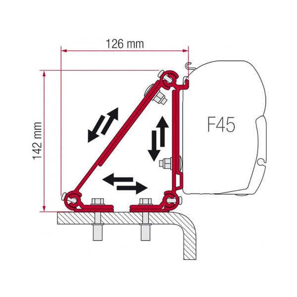 Fiamma F45 Adapter Kit Multi 98655-011 - Fiamma wall installation adapters enabling secure awning mounting across different vehicle types - My Fiamma