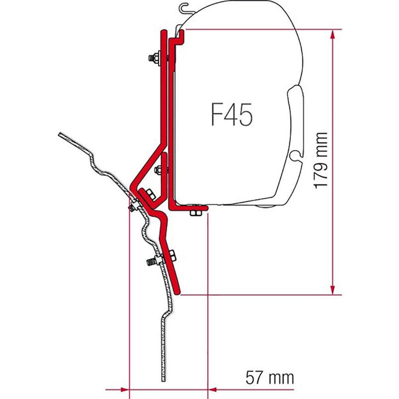 Fiamma Kit for VW T4 (98655-292) - Fiamma wall installation adapters enabling secure awning mounting across different vehicle types - My Fiamma