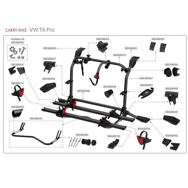 Fiamma Rack Holder Black for Carry Bike (98656M483) - Fiamma wall installation adapters enabling secure awning mounting across different vehicle types - My Fiamma