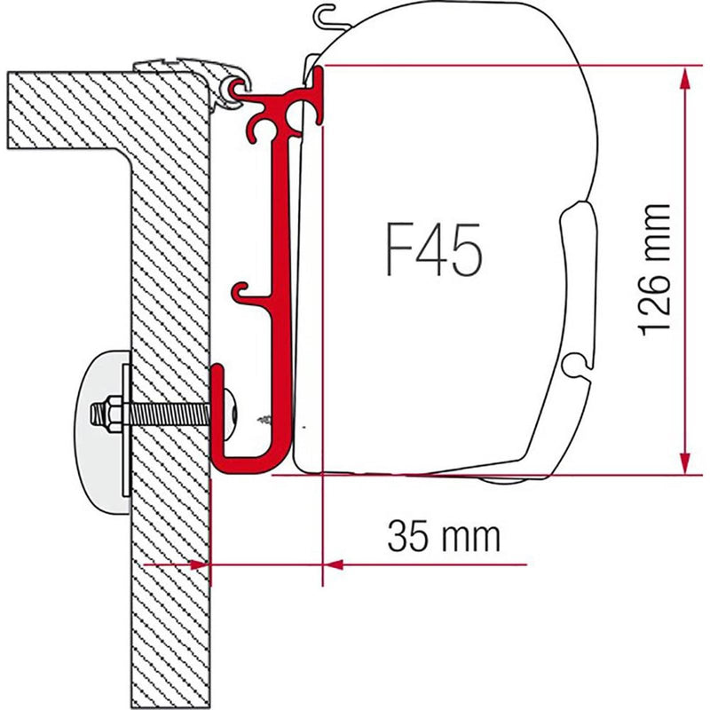 Fiamma Kit for Caravan (98655-252) - Fiamma wall installation adapters enabling secure awning mounting across different vehicle types - My Fiamma