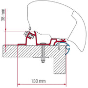 Fiamma Adapter Bracket Kit for Caravan Standard (98655-657) - Fiamma wall installation adapters enabling secure awning mounting across different vehicle types - My Fiamma