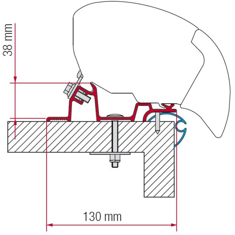 Fiamma Adapter Bracket Kit for Caravan Standard (98655-657) - Fiamma wall installation adapters enabling secure awning mounting across different vehicle types - My Fiamma