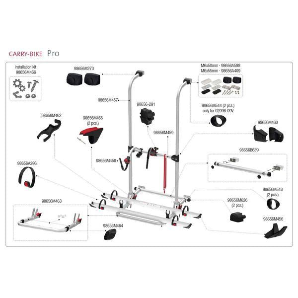 Fiamma Upper Fitting Sleeve for Carry Bike Pro Range (98656M544) - Fiamma wall installation adapters enabling secure awning mounting across different vehicle types - My Fiamma