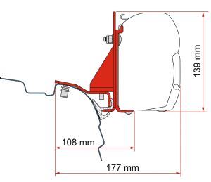 Fiamma F45 Adapter Vw T5/T6 Multirail Reimo 98655Z156 - Fiamma wall installation adapters enabling secure awning mounting across different vehicle types - My Fiamma