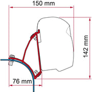 Fiamma F43 Bracket for VW T5/T6 Transporter Lift Roof LHD - Deep Black - Fiamma wall installation adapters enabling secure awning mounting across different vehicle types - My Fiamma