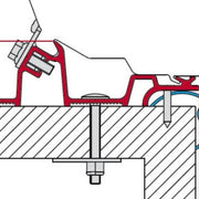 Fiamma Adapter Bracket Kit for Caravan Standard (98655-657) - Fiamma wall installation adapters enabling secure awning mounting across different vehicle types - My Fiamma