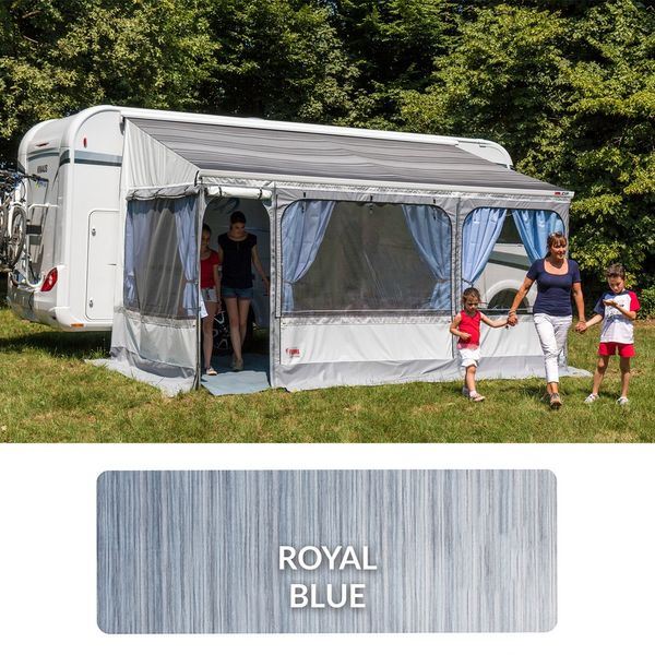 Fiamma Polar White Zip Top 450 Royal Blue Fabric (06531A01Q) - Fiamma wall installation adapters enabling secure awning mounting across different vehicle types - My Fiamma