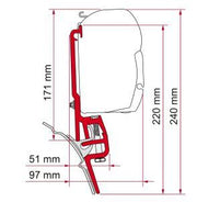 Fiamma F35/F45 Adapter Vwt4 Brandrup 98655Z011 - Fiamma wall installation adapters enabling secure awning mounting across different vehicle types - My Fiamma