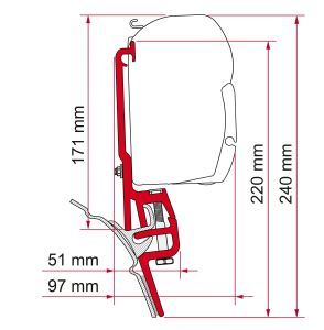 Fiamma F35/F45 Adapter Vwt4 Brandrup 98655Z011 - Fiamma wall installation adapters enabling secure awning mounting across different vehicle types - My Fiamma