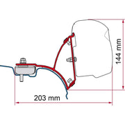 Fiamma VW T5/T6 Transporter Brackets for F43 Awning LHD - Deep Black - Fiamma wall installation adapters enabling secure awning mounting across different vehicle types - My Fiamma