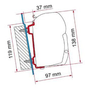 Fiamma F45 Adapter Kit Ford Transit High Roof 98655-741 - Fiamma wall installation adapters enabling secure awning mounting across different vehicle types - My Fiamma