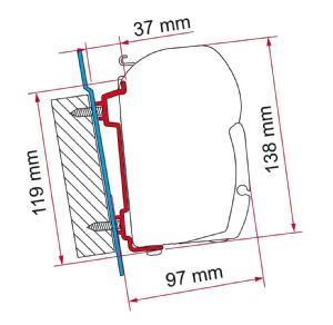 Fiamma F45 Adapter Kit Ford Transit High Roof 98655-741 - Fiamma wall installation adapters enabling secure awning mounting across different vehicle types - My Fiamma