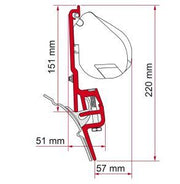 Fiamma F35/F45 Adapter Vwt4 Brandrup 98655Z011 - Fiamma wall installation adapters enabling secure awning mounting across different vehicle types - My Fiamma