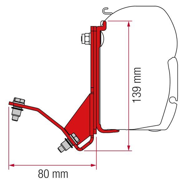 Fiamma F45 Adapter Kit Fiat Ducato Hymer 98655Z028 - Fiamma wall installation adapters enabling secure awning mounting across different vehicle types - My Fiamma