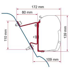Fiamma F45 Adapter Mercedes Westfalia & Vw Crafter 98655-591 - Fiamma wall installation adapters enabling secure awning mounting across different vehicle types - My Fiamma