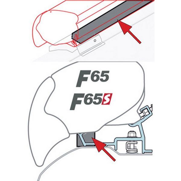 Fiamma F80S/F65L Rain Guard Kit 45M 98655-020 - Fiamma wall installation adapters enabling secure awning mounting across different vehicle types - My Fiamma