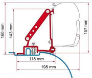 Fiamma F45 Adapter Kit Fiat Ducato Before 06/2006 98655-680 - Fiamma wall installation adapters enabling secure awning mounting across different vehicle types - My Fiamma