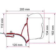 Fiamma VW T5/T6 Transporter Brackets for F45 Awning RHD - Deep Black - Fiamma wall installation adapters enabling secure awning mounting across different vehicle types - My Fiamma