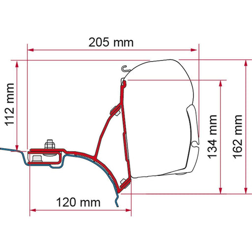 Fiamma VW T5/T6 Transporter Brackets for F45 Awning RHD - Deep Black - Fiamma wall installation adapters enabling secure awning mounting across different vehicle types - My Fiamma