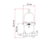 A20 Expansion Tank (eliminates pulsation, constant flow, absorbs water hammer, 0.3kg, for all pumps) - Fiamma water pumps for caravans and motorhomes delivering reliable pressure and consistent onboard water supply - My Fiamma