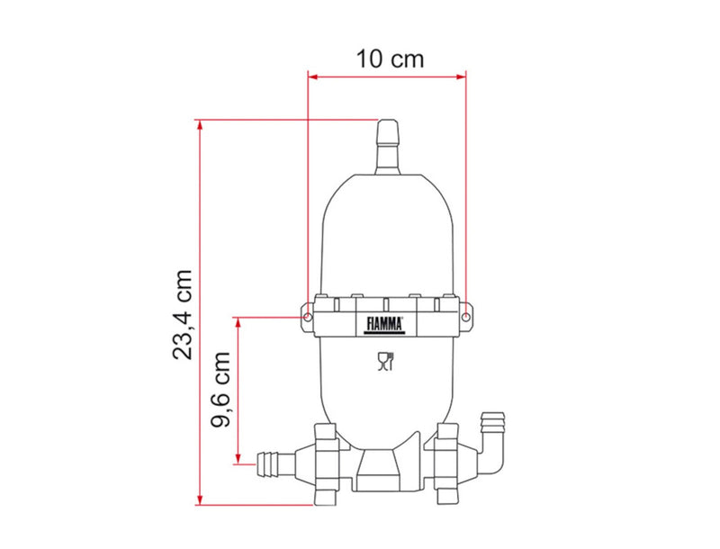 A20 Expansion Tank (eliminates pulsation, constant flow, absorbs water hammer, 0.3kg, for all pumps) - Fiamma water pumps for caravans and motorhomes delivering reliable pressure and consistent onboard water supply - My Fiamma