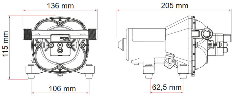 Aqua 8F 12V 10L (max flow 10 L/min, 2.1 bar, <5m head, 3.1A, 52 dB, 1.3kg) - Fiamma water pumps for caravans and motorhomes delivering reliable pressure and consistent onboard water supply - My Fiamma