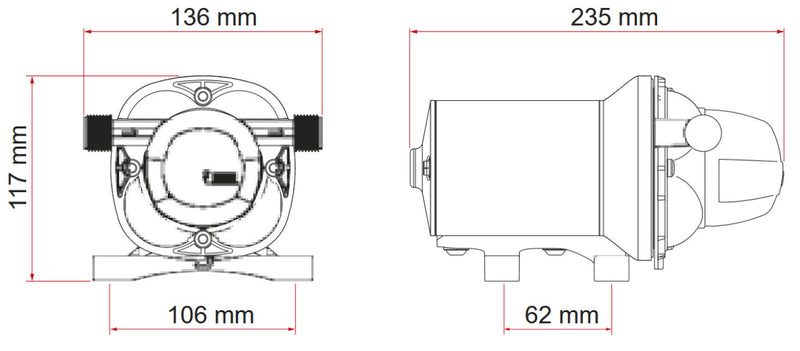 Aqua 8F 12V 13L (max flow 13 L/min, 2.2 bar, <5m head, 2.4A, 50 dB, 2.2kg, with 13mm pipe connectors) - Fiamma water pumps for caravans and motorhomes delivering reliable pressure and consistent onboard water supply - My Fiamma