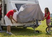 Fiamma Carry-Bike Bike Cover Caravan - A-Frame Bike Carrier Cover - Up to 2 Bikes - Platinum Grey - Fiamma bike covers providing weather-resistant, secure protection for bicycles during travel - My Fiamma