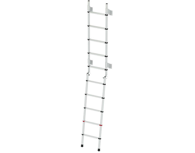 Deluxe 5D (10-step fold-up ladder, rear wall, aluminium, 100kg max) - Fiamma ladders for caravans and motorhomes providing safe, stable roof access for maintenance and storage - My Fiamma