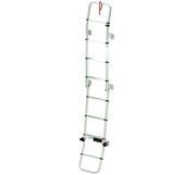 Deluxe 8 (8-step fold-up ladder, rear wall, aluminium, 100kg max) - Fiamma ladders for caravans and motorhomes providing safe, stable roof access for maintenance and storage - My Fiamma