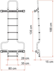 Fiamma Deluxe DJ Ducato (6-step ladder, Aluminium) - Fiamma ladders for caravans and motorhomes providing safe, stable roof access for maintenance and storage - My Fiamma