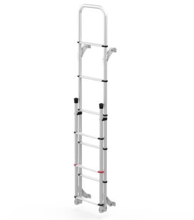 Deluxe DJ (complete 8-step folding ladder, Aluminium) - Fiamma ladders for caravans and motorhomes providing safe, stable roof access for maintenance and storage - My Fiamma