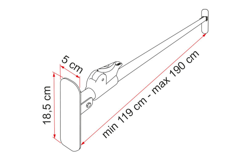 Fiamma Duo-Safe Pro - Interior Cab Door Security Bar - Telescopic Brace - Fiamma Safe Door and Guardian locks offering reinforced security for vehicle entrances and storage compartments - My Fiamma