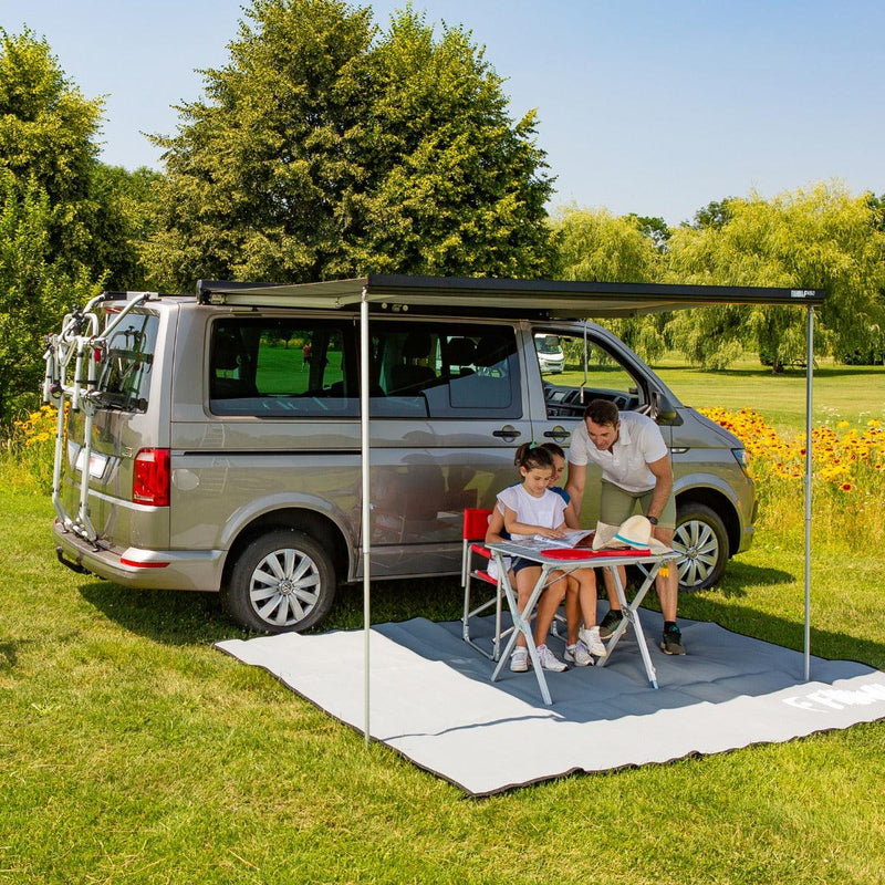 F45s - 300 - VW T5 / T6
M / T - Long - Wall Installation Awning - Fiamma wall-mounted awnings for caravans and motorhomes providing shade and sheltered outdoor space - My Fiamma