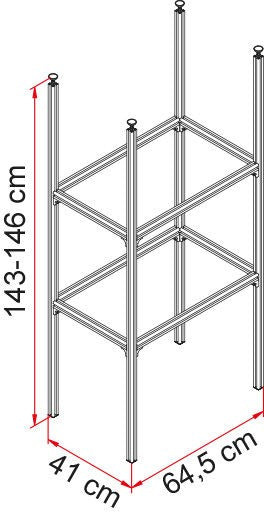 Fiamma Garage System Standard - Modular Garage Shelving Frame - Aluminium 6060 - Fiamma garage organisation accessories designed to maximise storage efficiency in motorhome garages - My Fiamma