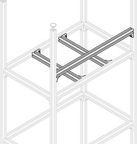 Fiamma Garage System Support – Additional Shelf Support Kit – 2 Lower Bars + 1 Side Bar – Aluminium - Fiamma garage organisation accessories designed to maximise storage efficiency in motorhome garages - My Fiamma