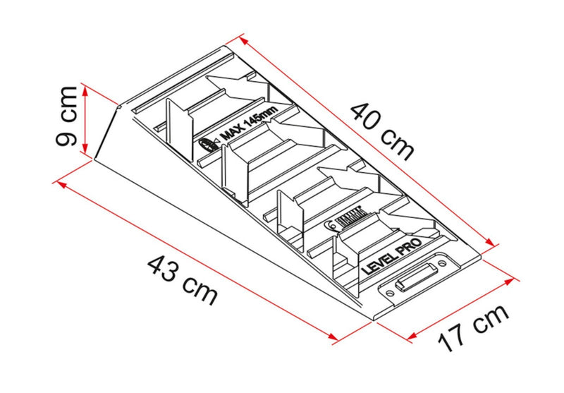 Fiamma Level System Pro – Wheel Levellers with Matching Chocks – Pair – Grey - Fiamma levelling systems and accessories ensuring stable, even positioning of caravans and motorhomes on uneven ground - My Fiamma