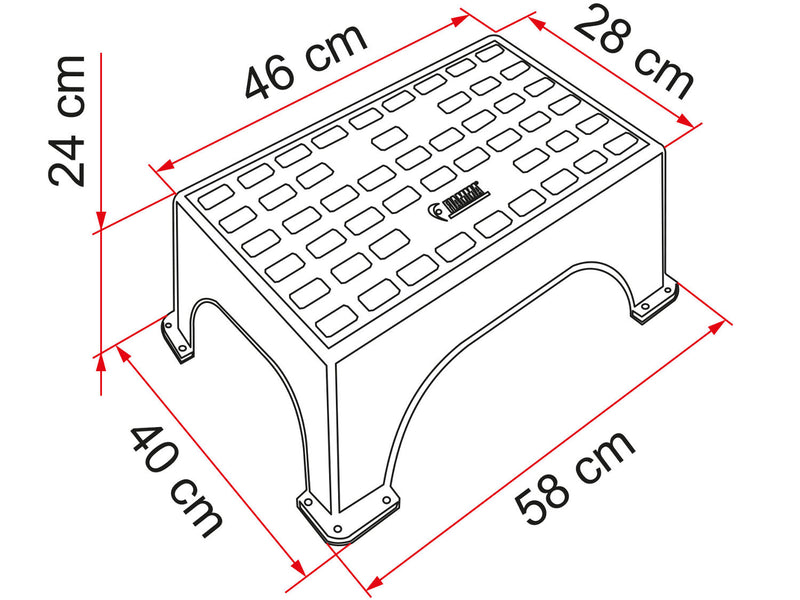 Fiamma Magnum Step – Heavy-Duty Caravan/Motorhome Step – Platinum Grey – 200 kg Rated - Fiamma caravan and motorhome steps providing safe, sturdy access to vehicle entrances - My Fiamma