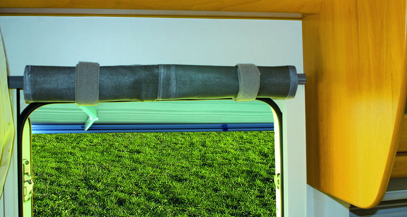 Fiamma Caravan and Motorhome Door Mosquito Mesh - 2 Overlapping Panels - Adjustable Height - General Fiamma accessories supporting improved comfort, usability and organisation for touring vehicles - My Fiamma