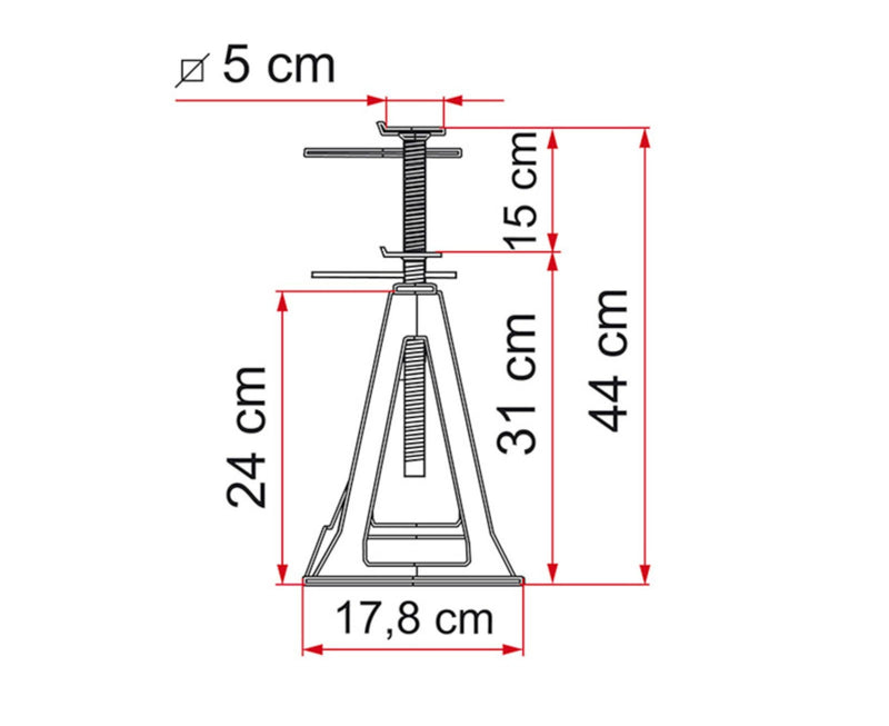 Fiamma Plastic Caravan Jacks – Stackable Support Stands – Set of 4 – Grey - Fiamma jacks and support plates offering secure lifting and stable vehicle support on uneven terrain - My Fiamma