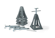 Fiamma Plastic Caravan Jacks – Stackable Support Stands – Set of 4 – Grey - Fiamma jacks and support plates offering secure lifting and stable vehicle support on uneven terrain - My Fiamma