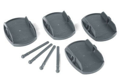 Fiamma Plates Pro – Jack Pads for Corner Steadies – Set of 4 – Grey – 19 x 14.5 cm - Fiamma jacks and support plates offering secure lifting and stable vehicle support on uneven terrain - My Fiamma