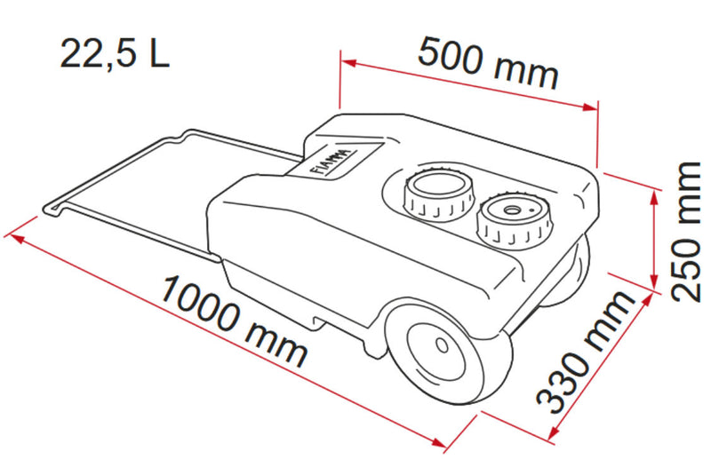 Fiamma Roll-Tank 23 F – 23 L Fresh Water Tank on Wheels – Blue - Fiamma fresh and waste water tanks designed for secure, hygienic storage in caravans and campervans - My Fiamma