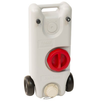 Fiamma Roll-Tank 40W – 40 L Waste Water Tank on Wheels – With Level Indicator & Air Valve – Grey - Fiamma fresh and waste water tanks designed for secure, hygienic storage in caravans and campervans - My Fiamma