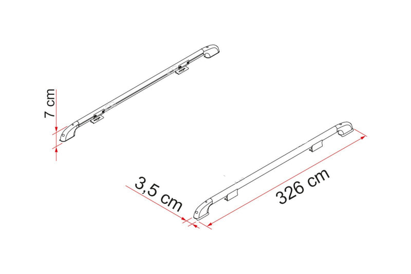 Fiamma Roof Rail Luggage Carrier – Aluminium Roof Platform for Roof Rail Systems - Fiamma roof rails and accessories enabling secure mounting of storage boxes and travel gear - My Fiamma