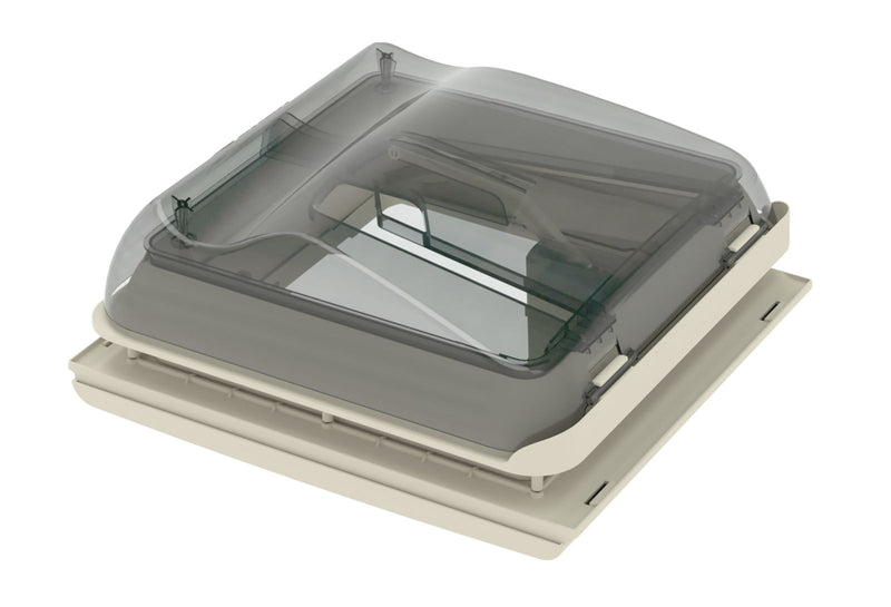 Fiamma Vent 28 F Rooflight - 28x28cm - Crystal - Permanent Ventilation & Flyscreen - Fiamma rooflights for caravans and motorhomes delivering natural light, ventilation and weatherproof roof openings - My Fiamma