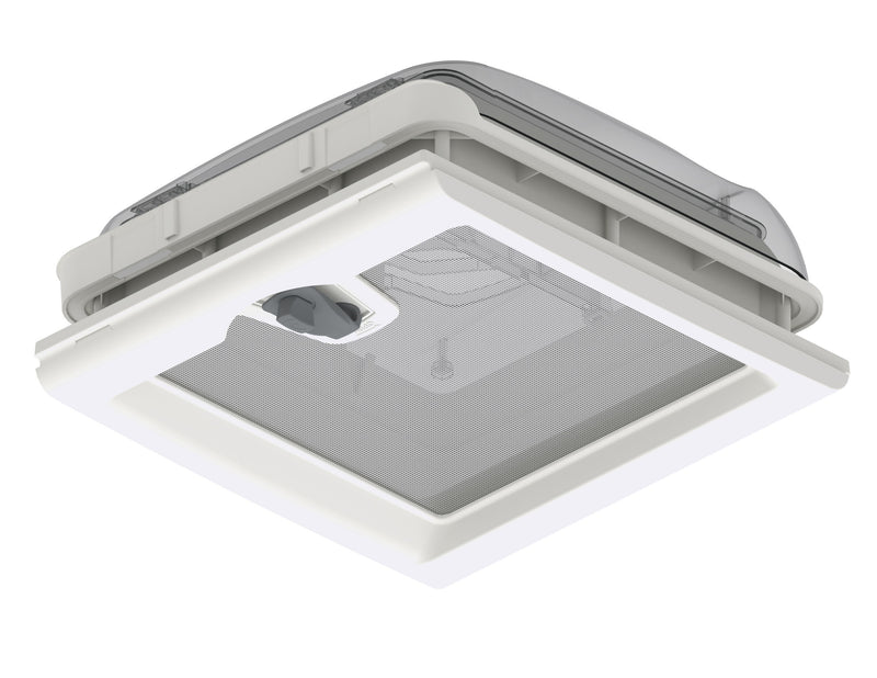 Fiamma Vent 28 F Rooflight - 28x28cm - White - Permanent Ventilation & Flyscreen - Fiamma rooflights for caravans and motorhomes delivering natural light, ventilation and weatherproof roof openings - My Fiamma
