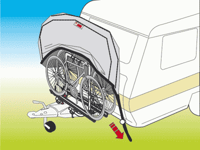 Fiamma Carry-Bike Bike Cover Caravan - A-Frame Bike Carrier Cover - Up to 2 Bikes - Platinum Grey - Fiamma bike covers providing weather-resistant, secure protection for bicycles during travel - My Fiamma