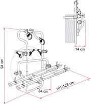 Carry-Bike Backpack 4x4 (Rail Strip C, 2 bikes, max load 35kg) - Fiamma bike racks for motorhomes and campervans designed for secure, reliable bicycle transport on the road - My Fiamma